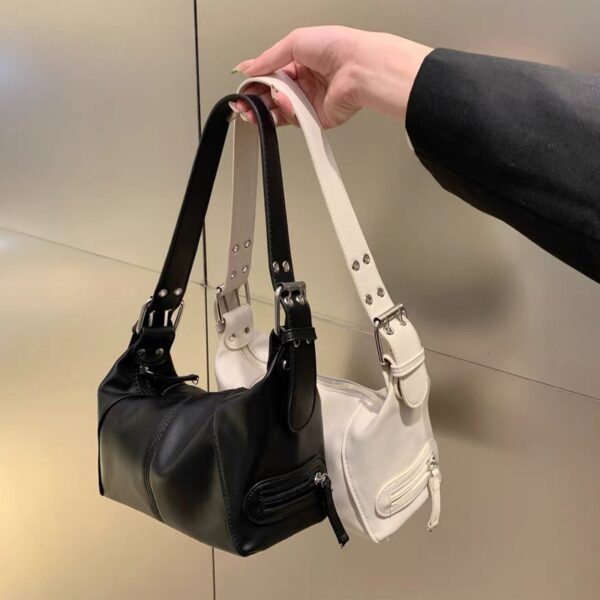 Y2K Style Shoulder Bag For Women Trendy Motorcycle Handbag Minimalist Shoulder Purse For Girls Street Wear - Image 9
