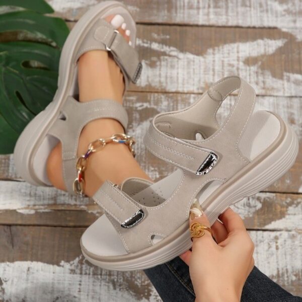Casual Velcro-design Sandals Summer Comfortable Fish Mouth Sports Sandals Women Lightweight Beach Shoes - Image 4