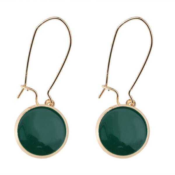 Fashion Vintage Dripping Green Round Earrings - Image 4