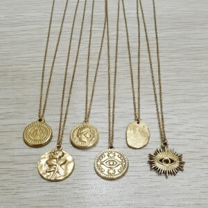 Metal Stainless Steel Necklace 18K Gold Waterproof Colorfast