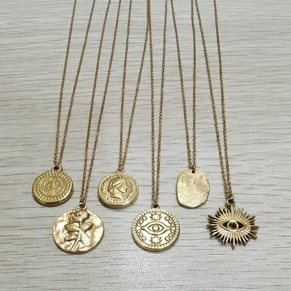 Metal Stainless Steel Necklace 18K Gold Waterproof Colorfast