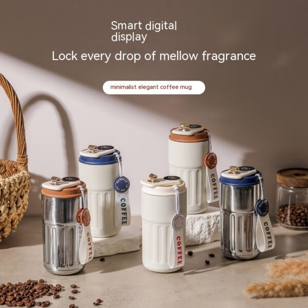 Smart Digital Thermal Bottle Portable Coffee Mug Stainless Steel Water Bottle In-Car Insulated Cup Keep Cold Vacuum Flasks 450ml - Image 6