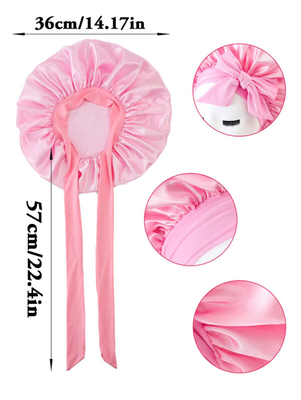 New Silk Bonnet For Sleeping Women Satin Bonnet Hair Bonnet Night Sleep Cap Scarf Wrap For Curly Hair With Tie Band For Curly Hair - Image 2