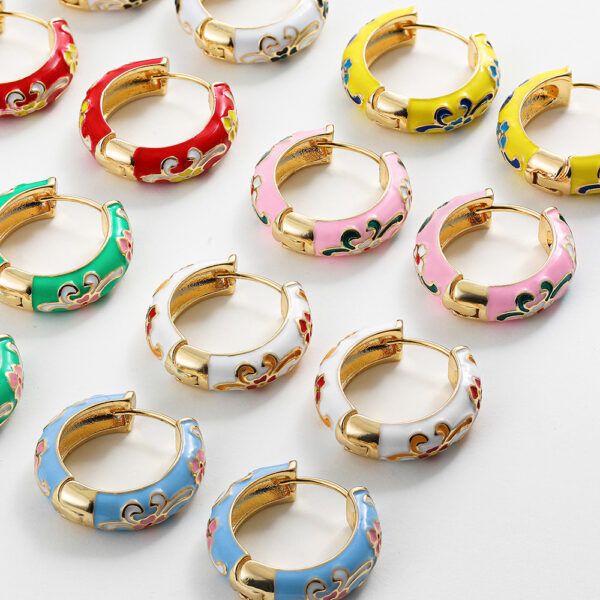Fashion Simple Colorful Flowers Ear Ring All-matching