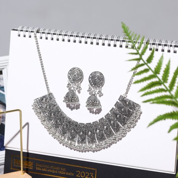 Personalized Retro Minority Ethnic Style Bohemian Water Ripple Necklace And Earrings Suite Ladies - Image 7