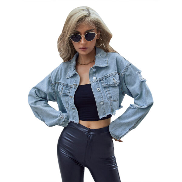 European And American Leisure All-matching Short Fashion Denim Jacket - Image 5
