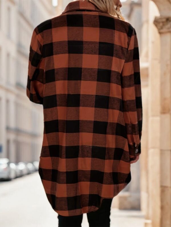 Plaid Print Button Front Shirt - Image 3