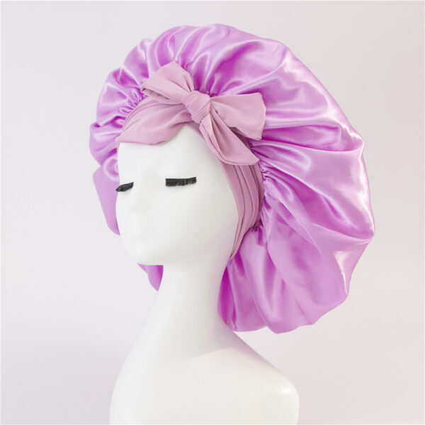 New Silk Bonnet For Sleeping Women Satin Bonnet Hair Bonnet Night Sleep Cap Scarf Wrap For Curly Hair With Tie Band For Curly Hair - Image 3