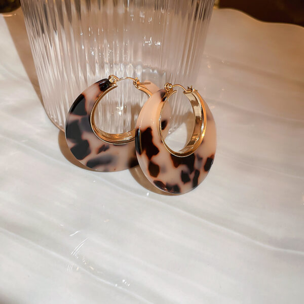 Real Gold Plating Silver Needle Leopard Print Earrings - Image 7