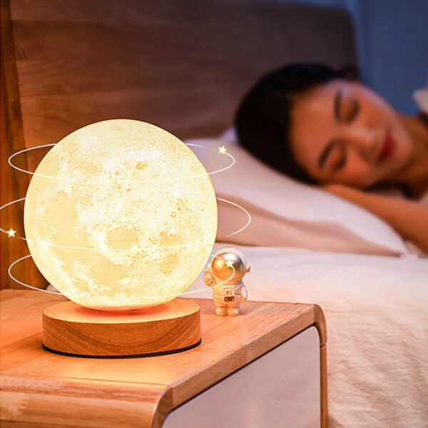 Creative 3D Magnetic Floating Levitating Moon Lamp Touch Control 3 Color Moon Light Lunar Night Light For Home Office Room Decor - Image 10