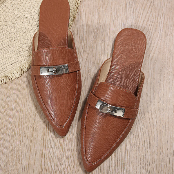 Pointed-toe Low Heel Leisure Semi-slippers Women's Shoes - Image 5