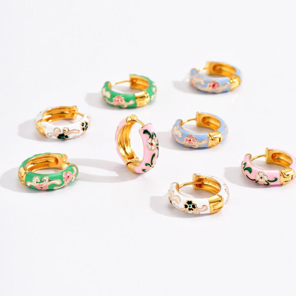 Fashion Simple Colorful Flowers Ear Ring All-matching - Image 6