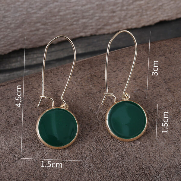 Fashion Vintage Dripping Green Round Earrings - Image 5