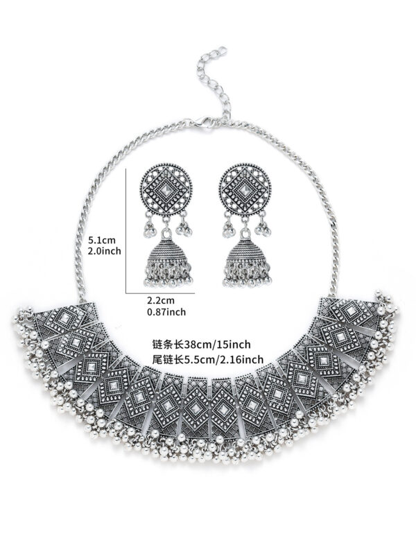 Personalized Retro Minority Ethnic Style Bohemian Water Ripple Necklace And Earrings Suite Ladies - Image 6