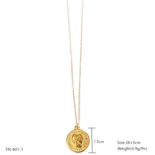 Metal Stainless Steel Necklace 18K Gold Waterproof Colorfast - Image 4