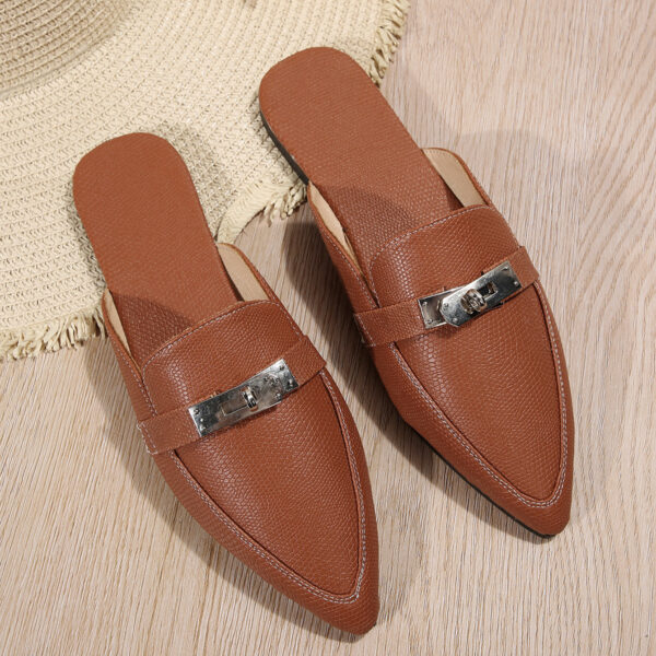 Pointed-toe Low Heel Leisure Semi-slippers Women's Shoes - Image 3