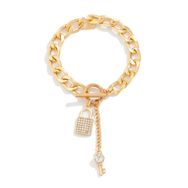 Thick Chain With Shiny Lock And Key Pendant Necklace For Women Trendy Ladies Accessories On The Neck Fashion Jewelry Female - Image 8