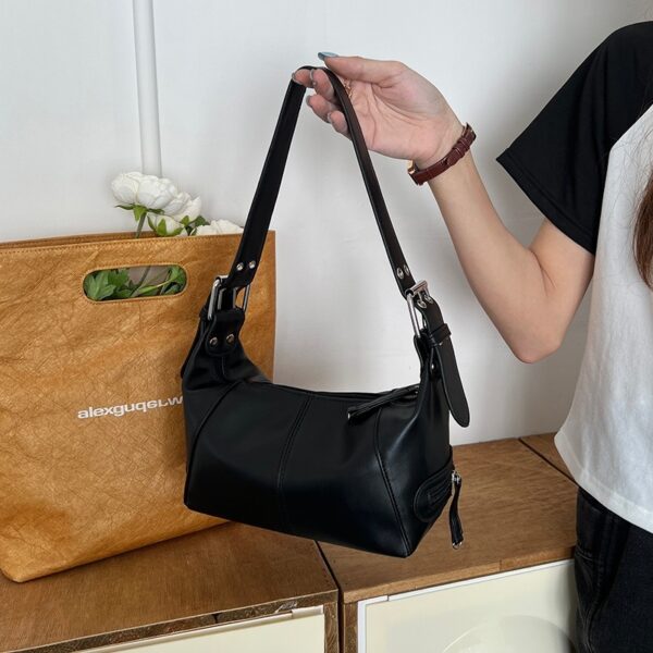 Y2K Style Shoulder Bag For Women Trendy Motorcycle Handbag Minimalist Shoulder Purse For Girls Street Wear - Image 7