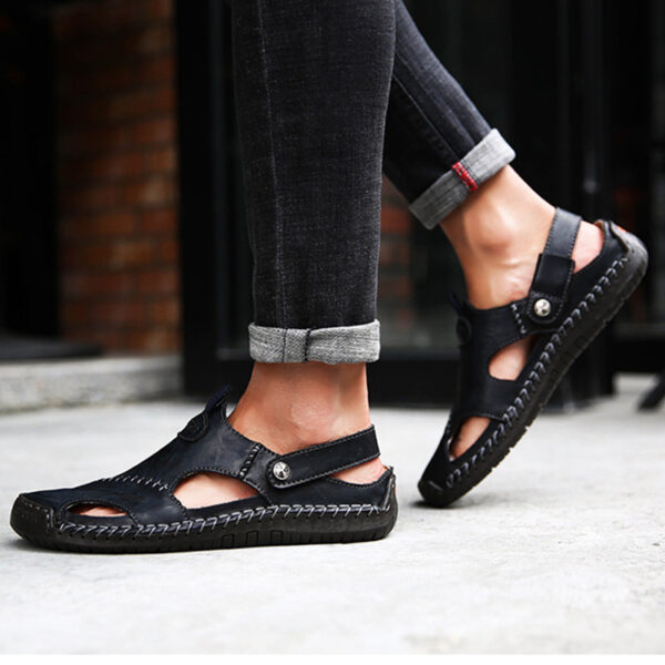 Men's Closed Toe Sandals Summer Adjustable Slides Slippers Fashion Beach Shoes - Image 5