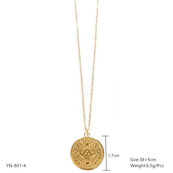 Metal Stainless Steel Necklace 18K Gold Waterproof Colorfast - Image 9