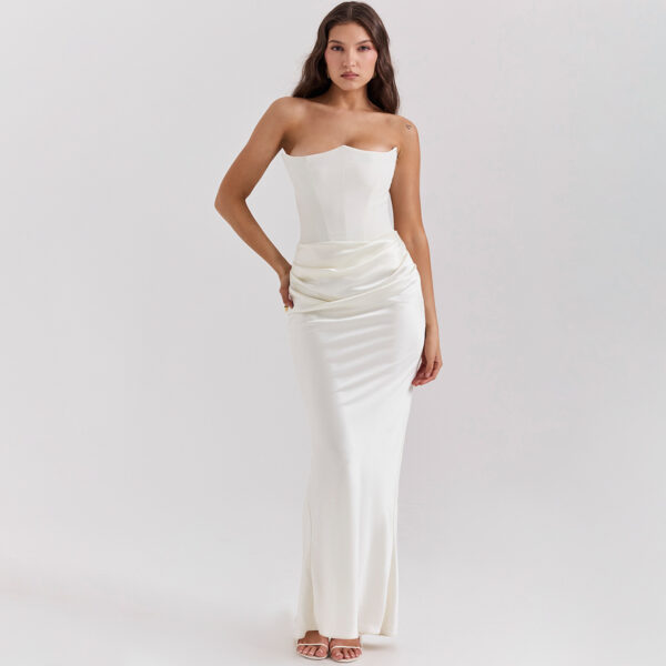 Slim Tube Top Long Dress Sexy Fashion Bandeau Backless Party Evening Dresses For Women Clothing - Image 10