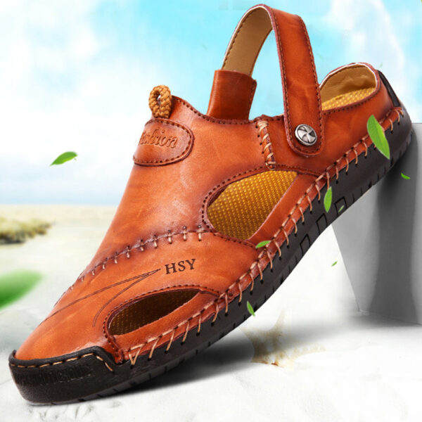 Men's Closed Toe Sandals Summer Adjustable Slides Slippers Fashion Beach Shoes - Image 3