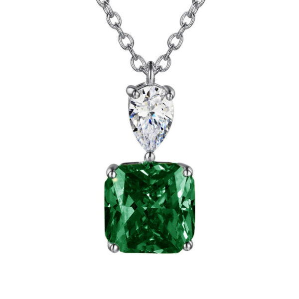 Women's Square Colored Gems Zircon Necklace - Image 5