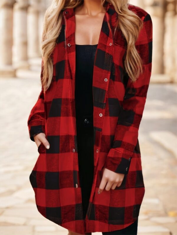 Plaid Print Button Front Shirt - Image 4