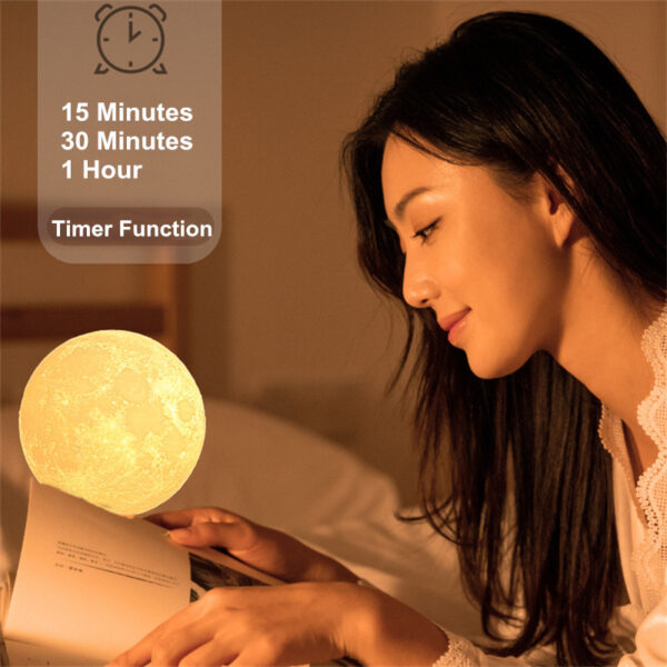Creative 3D Magnetic Floating Levitating Moon Lamp Touch Control 3 Color Moon Light Lunar Night Light For Home Office Room Decor - Image 9