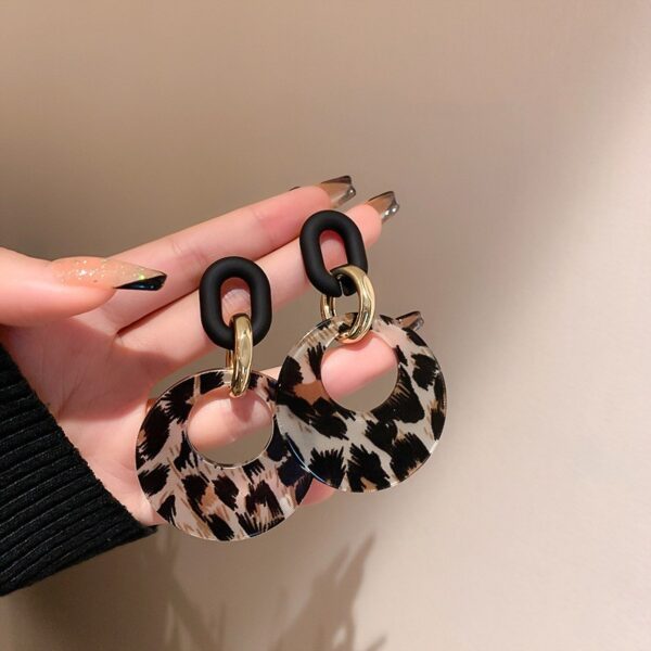 Real Gold Plating Silver Needle Leopard Print Earrings - Image 9
