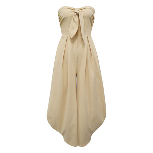 Women's Chest Wrap Collar Solid Color Jumpsuit - Image 5