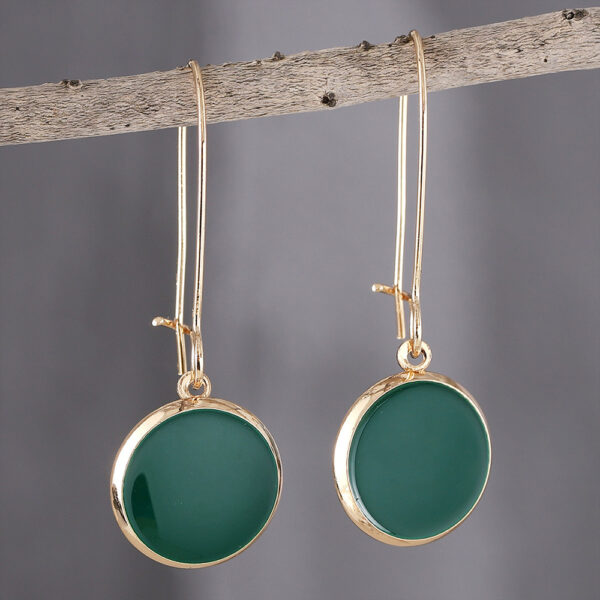 Fashion Vintage Dripping Green Round Earrings