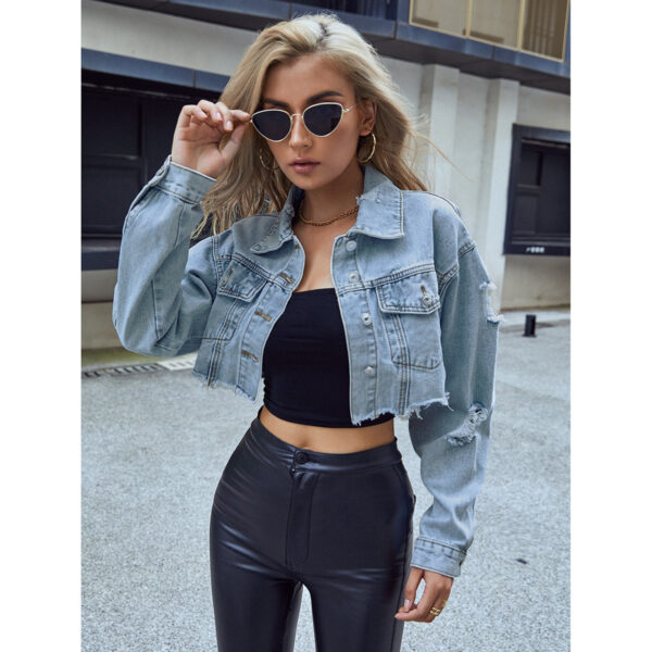 European And American Leisure All-matching Short Fashion Denim Jacket - Image 2