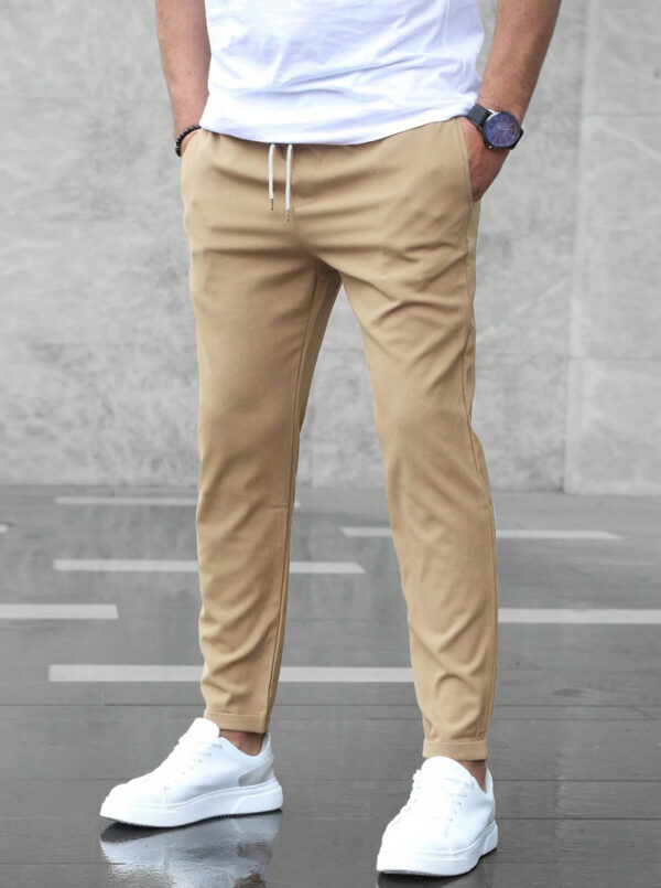 Men's Casual Pants With Pockets Fashion Slim Fit Drawstring Trousers - Image 8
