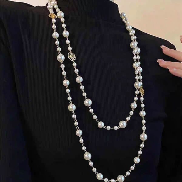 Retro Multi-layer Pearls Necklace Fashion Long Sweater Chain Versatile Accessories For Women - Image 7