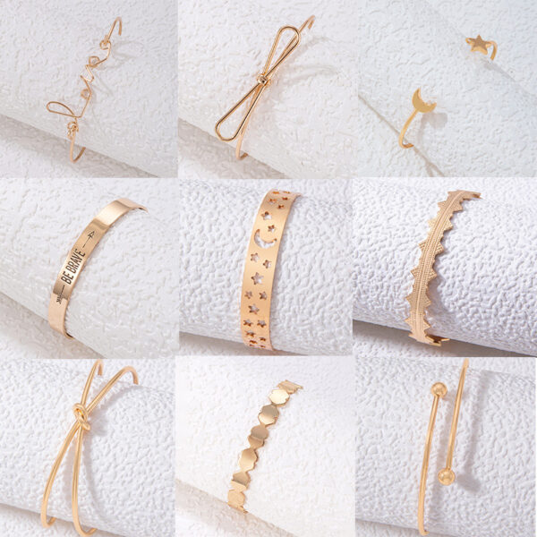Bow Letter Personality Geometric Irregular Bracelet - Image 5