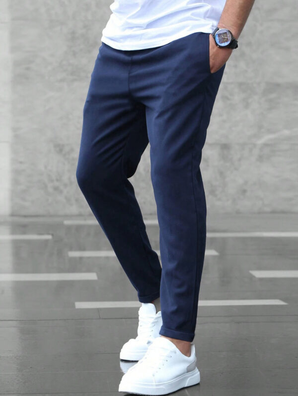 Men's Casual Pants With Pockets Fashion Slim Fit Drawstring Trousers - Image 10