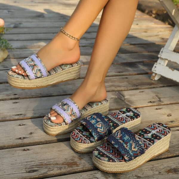 Rope Bottom Sponge Cake Slipper Female Plus Size - Image 7