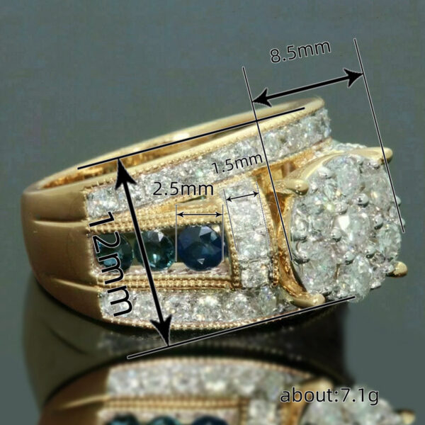 High Luxury Banquet Shiny Ring Fashion Popular Dress Matching Ring - Image 2