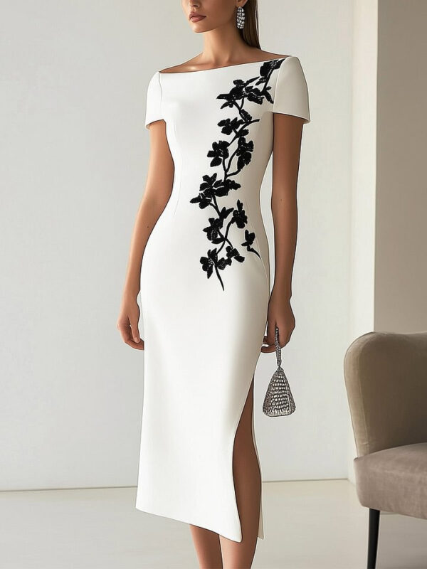 Off Neck Digital Printed Dress - Image 2