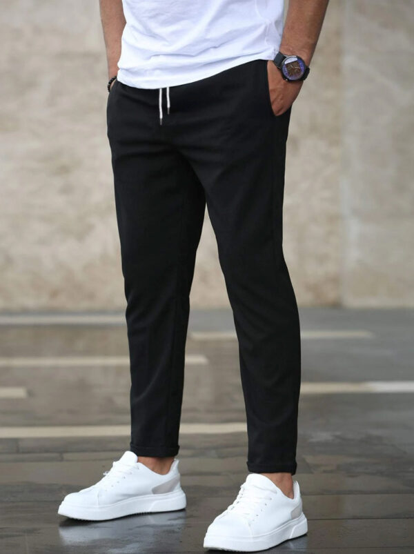 Men's Casual Pants With Pockets Fashion Slim Fit Drawstring Trousers - Image 5