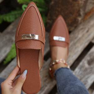 Pointed-toe Low Heel Leisure Semi-slippers Women's Shoes