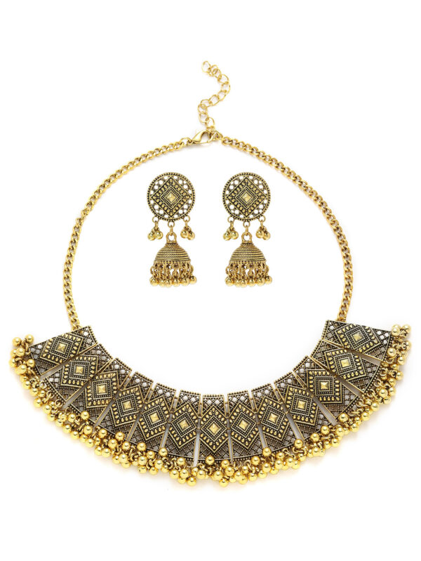 Personalized Retro Minority Ethnic Style Bohemian Water Ripple Necklace And Earrings Suite Ladies - Image 3