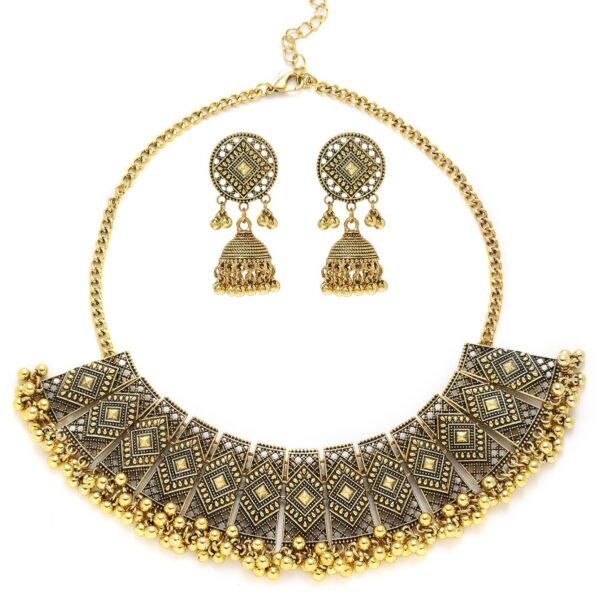 Personalized Retro Minority Ethnic Style Bohemian Water Ripple Necklace And Earrings Suite Ladies - Image 2