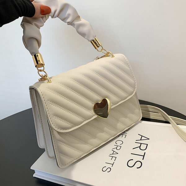 Women Handbags Fashion Chain Shoulder Bags With Love Metal Design - Image 2