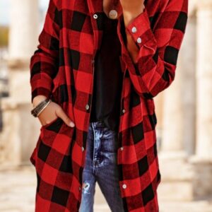 Plaid Print Button Front Shirt