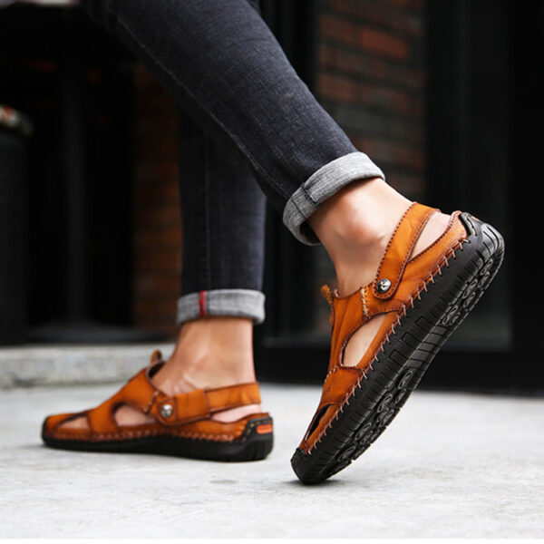 Men's Closed Toe Sandals Summer Adjustable Slides Slippers Fashion Beach Shoes - Image 10