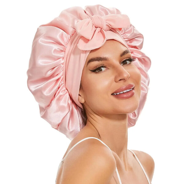 New Silk Bonnet For Sleeping Women Satin Bonnet Hair Bonnet Night Sleep Cap Scarf Wrap For Curly Hair With Tie Band For Curly Hair - Image 4