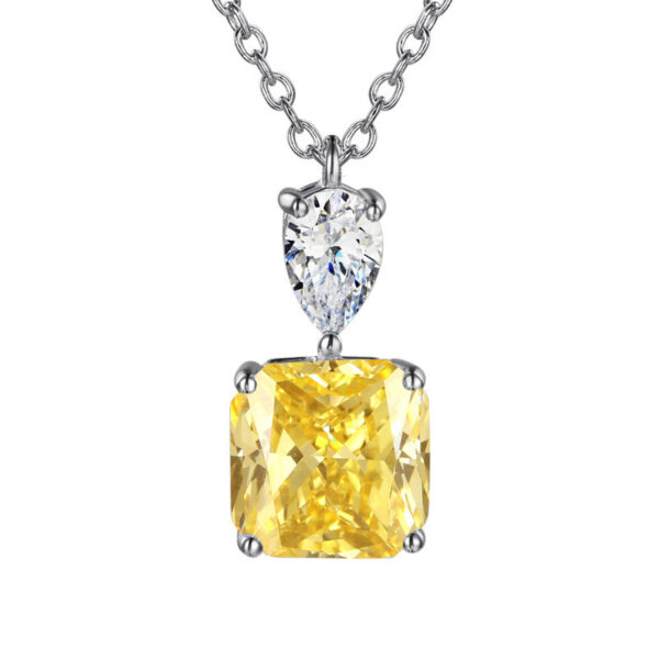 Women's Square Colored Gems Zircon Necklace - Image 2