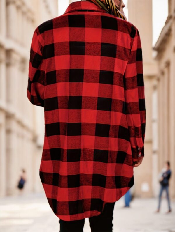 Plaid Print Button Front Shirt - Image 6